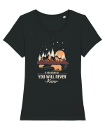 If You Never Go Tricou mânecă scurtă guler larg fitted Damă Expresser