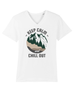 Keep Calm and Chill Out Tricou mânecă scurtă guler V Bărbat Presenter