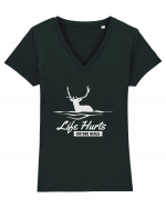 Life Hurts Nature Heals Tricou mânecă scurtă guler V Damă Evoker