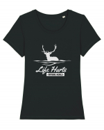 Life Hurts Nature Heals Tricou mânecă scurtă guler larg fitted Damă Expresser