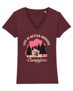 Life is Better Around a Campfire Tricou mânecă scurtă guler V Damă Evoker