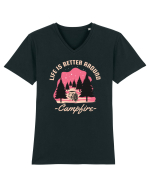 Life is Better Around a Campfire Tricou mânecă scurtă guler V Bărbat Presenter