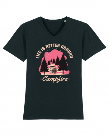 Life is Better Around a Campfire Black