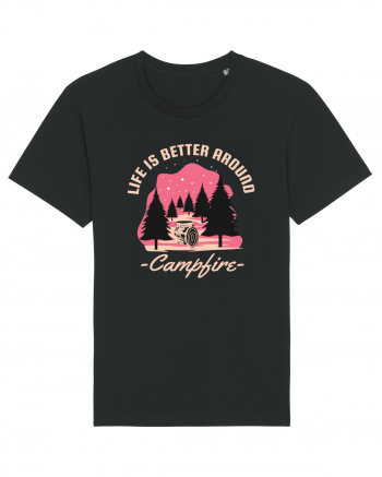 Life is Better Around a Campfire Black