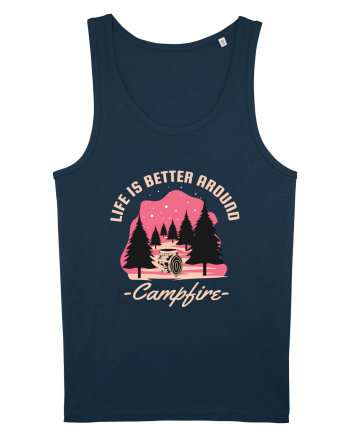 Life is Better Around a Campfire Navy