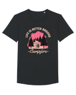 Life is Better Around a Campfire Tricou mânecă scurtă guler larg Bărbat Skater