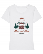 More and More Adventure Tricou mânecă scurtă guler larg fitted Damă Expresser