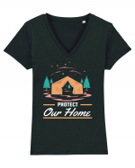 Protect Our Home Tricou mânecă scurtă guler V Damă Evoker