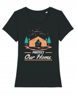 Protect Our Home Tricou mânecă scurtă guler larg fitted Damă Expresser