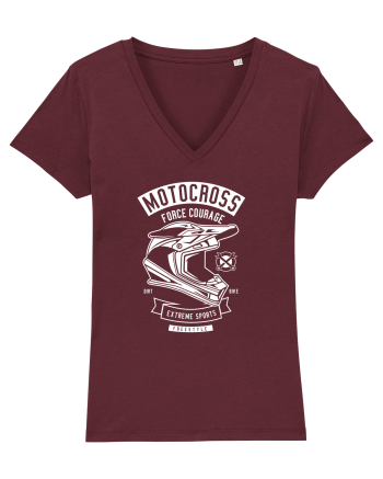 Motocross Extreme Sports White Burgundy