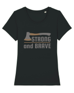 Strong and Brave Tricou mânecă scurtă guler larg fitted Damă Expresser