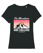 The Mountains are Calling Tricou mânecă scurtă guler larg fitted Damă Expresser