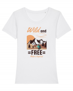 Wild and Free Tricou mânecă scurtă guler larg fitted Damă Expresser