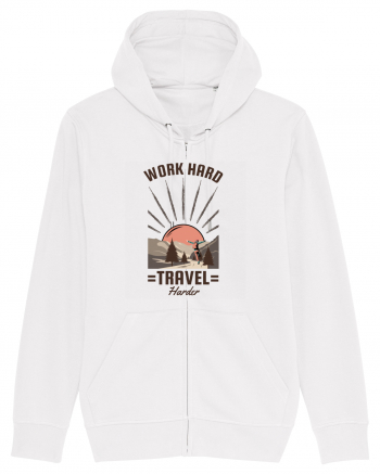 Work Hard Travel Harder White