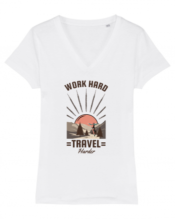 Work Hard Travel Harder White