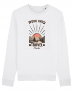 Work Hard Travel Harder Bluză mânecă lungă Unisex Rise