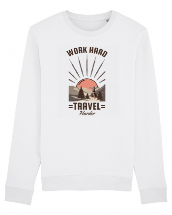 Work Hard Travel Harder White