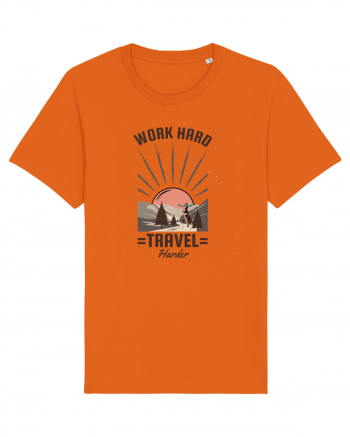 Work Hard Travel Harder Bright Orange