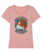 Pentru Mecanici Tricou mânecă scurtă guler larg fitted Damă Expresser