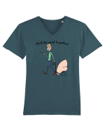 Nu-ți lua nasul la purtare! Tricou mânecă scurtă guler V Bărbat Presenter