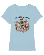 Am pitici pe creier Tricou mânecă scurtă guler larg fitted Damă Expresser