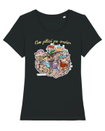 Am pitici pe creier Tricou mânecă scurtă guler larg fitted Damă Expresser