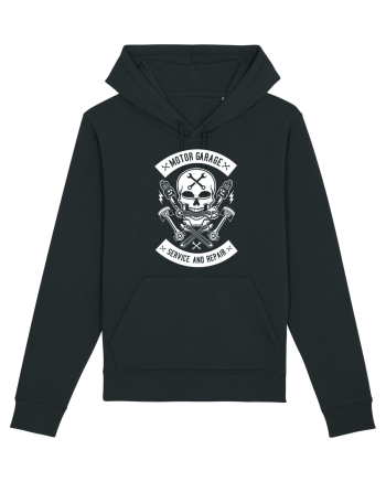 Moto Garage Skull White Black
