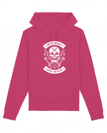 Moto Garage Skull White Raspberry