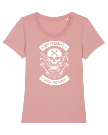 Moto Garage Skull White Canyon Pink