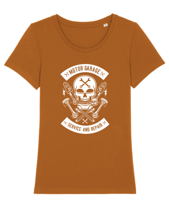 Moto Garage Skull White Roasted Orange
