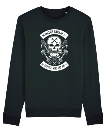 Moto Garage Skull White Black