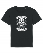 Moto Garage Skull White Tricou mânecă scurtă Unisex Rocker