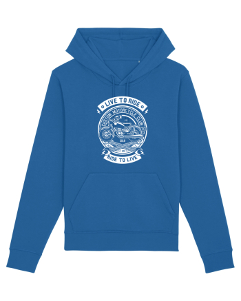 Moto Vintage Live to Ride White Royal Blue