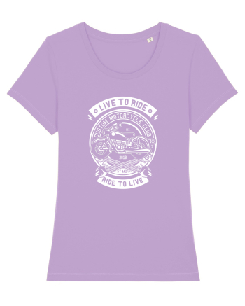 Moto Vintage Live to Ride White Lavender Dawn