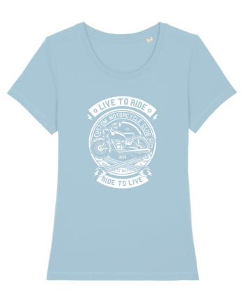 Moto Vintage Live to Ride White Sky Blue