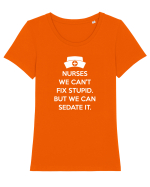NURSE Tricou mânecă scurtă guler larg fitted Damă Expresser