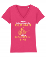 MOUNTAIN BIKE Tricou mânecă scurtă guler V Damă Evoker