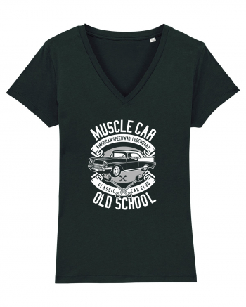 Muscle Car Vintage White Black