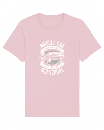 Muscle Car Vintage White Cotton Pink