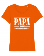 PAPA Tricou mânecă scurtă guler larg fitted Damă Expresser