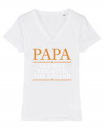 PAPA Tricou mânecă scurtă guler V Damă Evoker