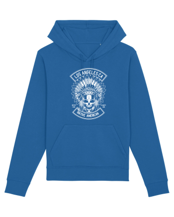 Native American Skull White Royal Blue