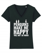 PENGUINS Tricou mânecă scurtă guler V Damă Evoker