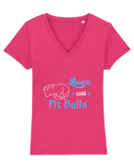 PIT BULL  Tricou mânecă scurtă guler V Damă Evoker