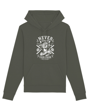 Never Give Up White Fist Khaki