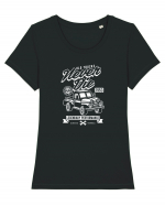 Old Trucks Never Die White Tricou mânecă scurtă guler larg fitted Damă Expresser