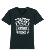 POLICE Tricou mânecă scurtă guler V Bărbat Presenter