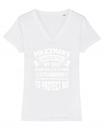 POLICE Tricou mânecă scurtă guler V Damă Evoker