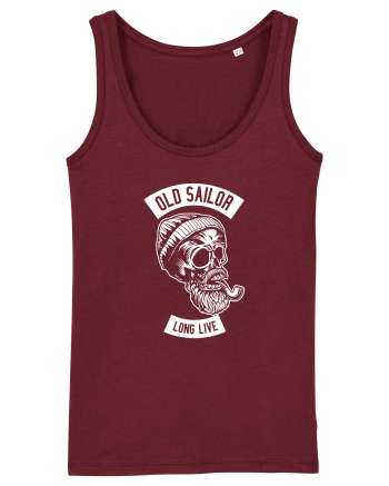 Old Sailor Skull White Burgundy