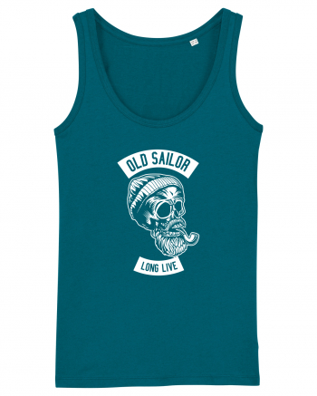 Old Sailor Skull White Ocean Depth